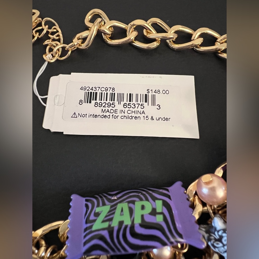 Betsey Johnson Gold Necklace with Multicolor Candy Charms - Picture 6 of 16